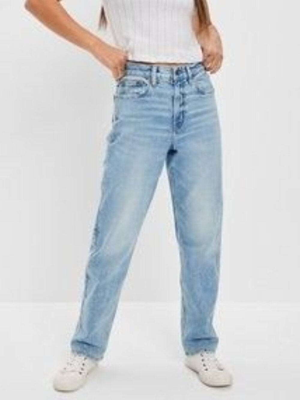 American Eagle Stretch Highest Waist '90s Boyfriend Jean Light Aglow 12 Long